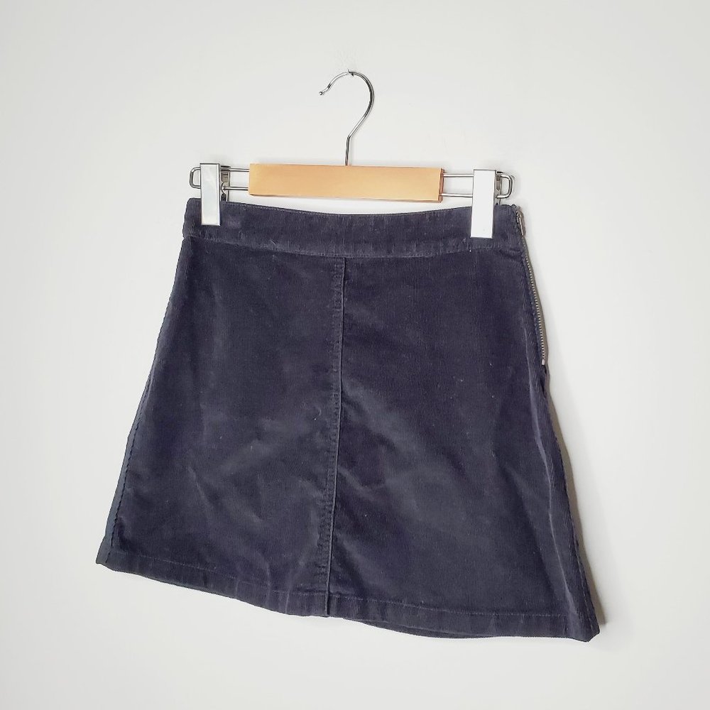 ARITZIA WILFRED FREE Black Corduroy Mini Skirt - Picture 2 of 8
